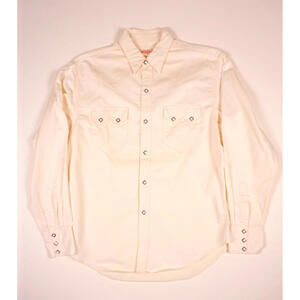 Sugar Cane Button Pearl Snap Shirt Large Mens Western Cowboy Made Japan Ivory